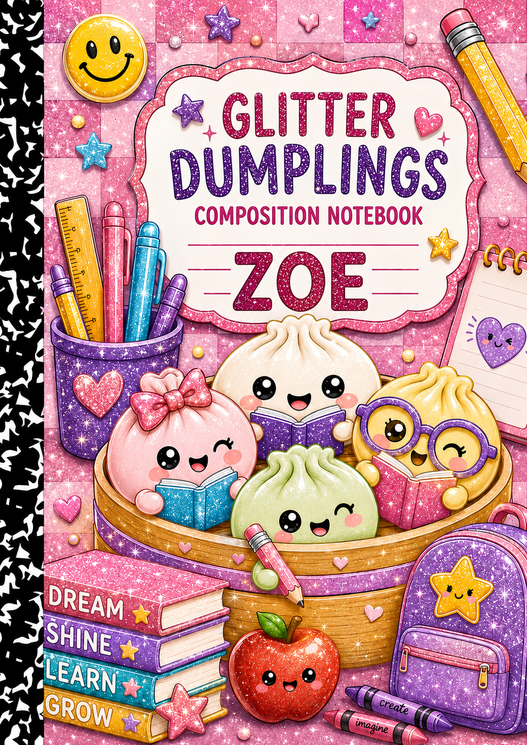 ✨ Glitter Dumplings Personalized Composition Notebook