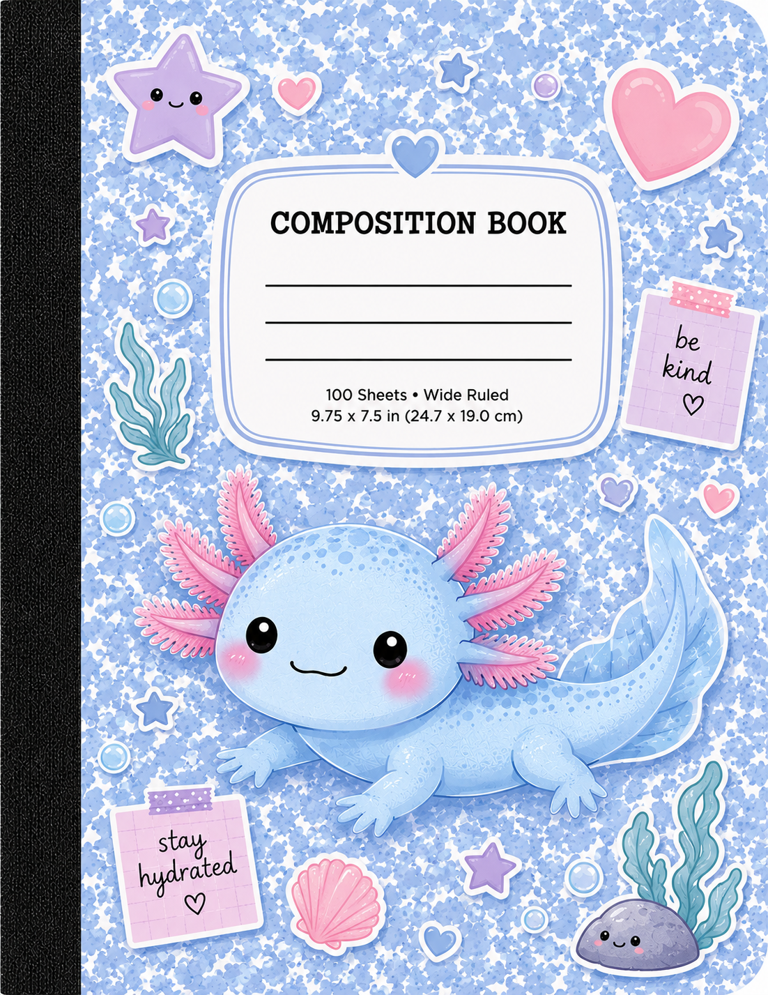 Cute Axolotl Composition Notebook