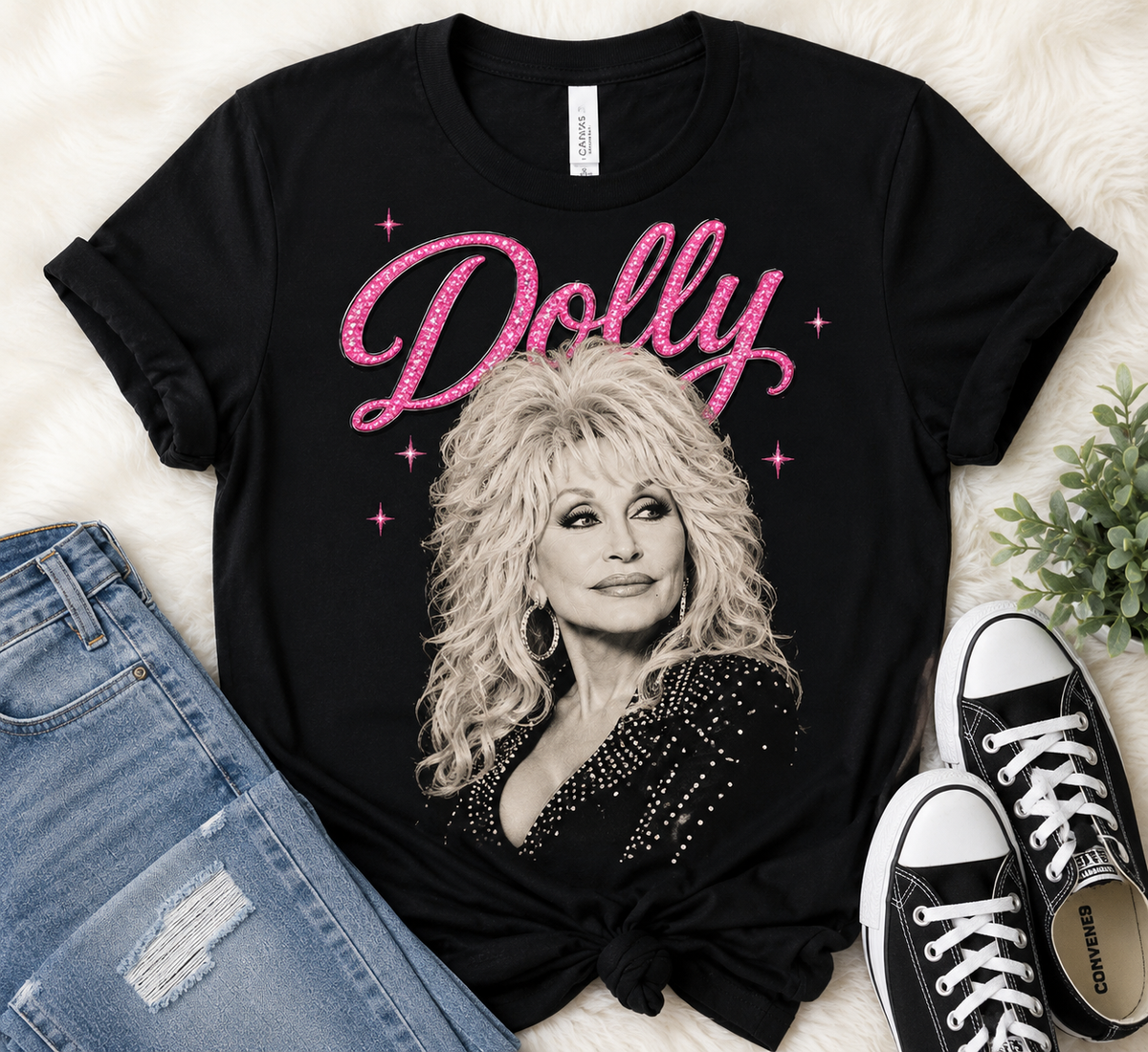 Dolly Parton Shirt | Pink & Black Country Music Graphic Tee