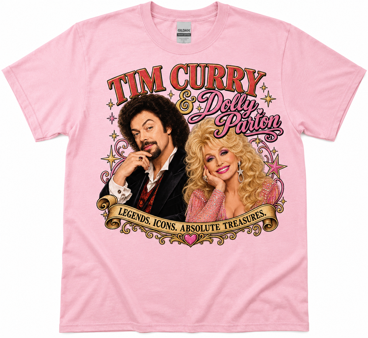 Tim Curry & Dolly Parton Shirt | Legends Retro Graphic Tee