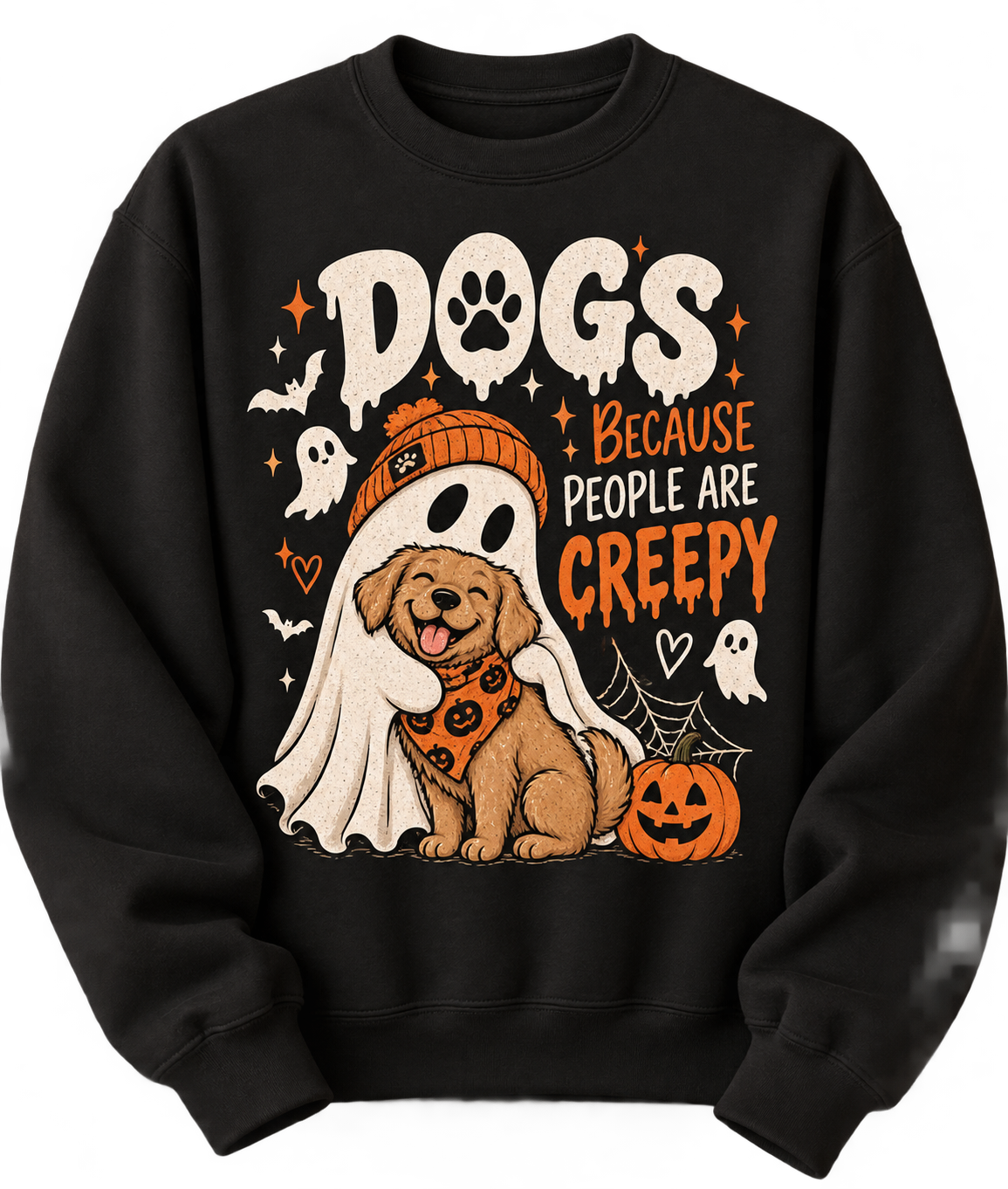 Dogs Because People Are Creepy fuzzy Halloween Crewneck Sweatshirt