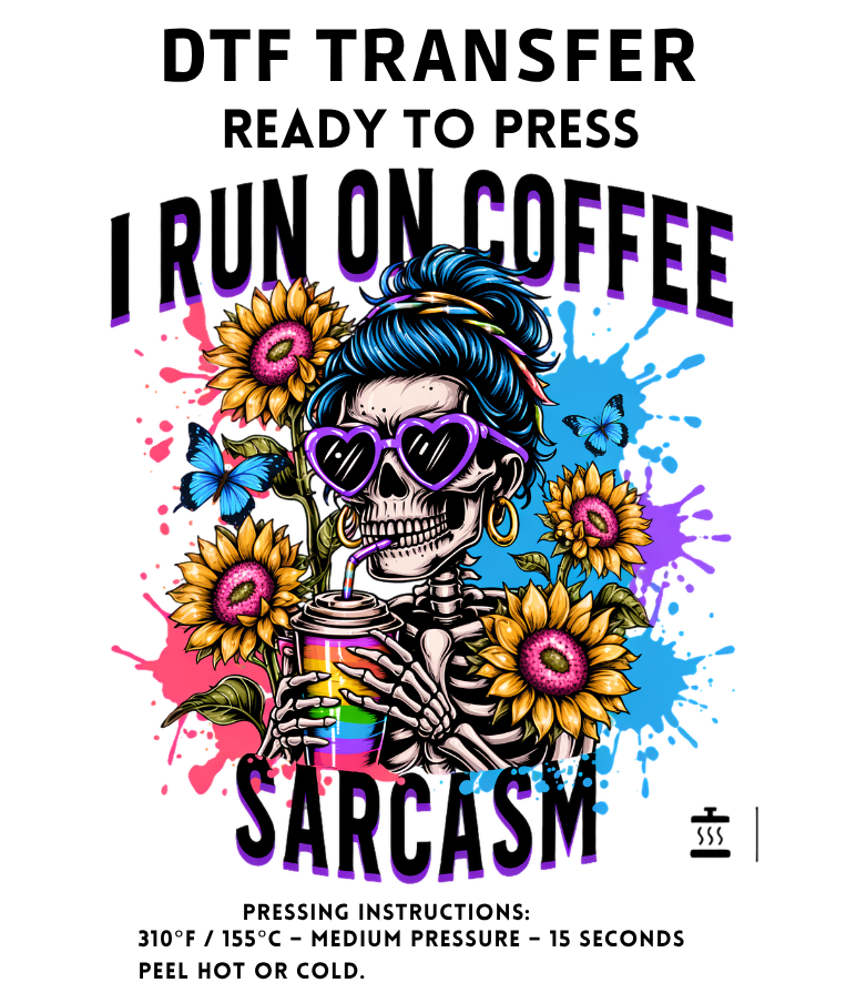 I Run On Sarcasm Skeleton Blue Transfer