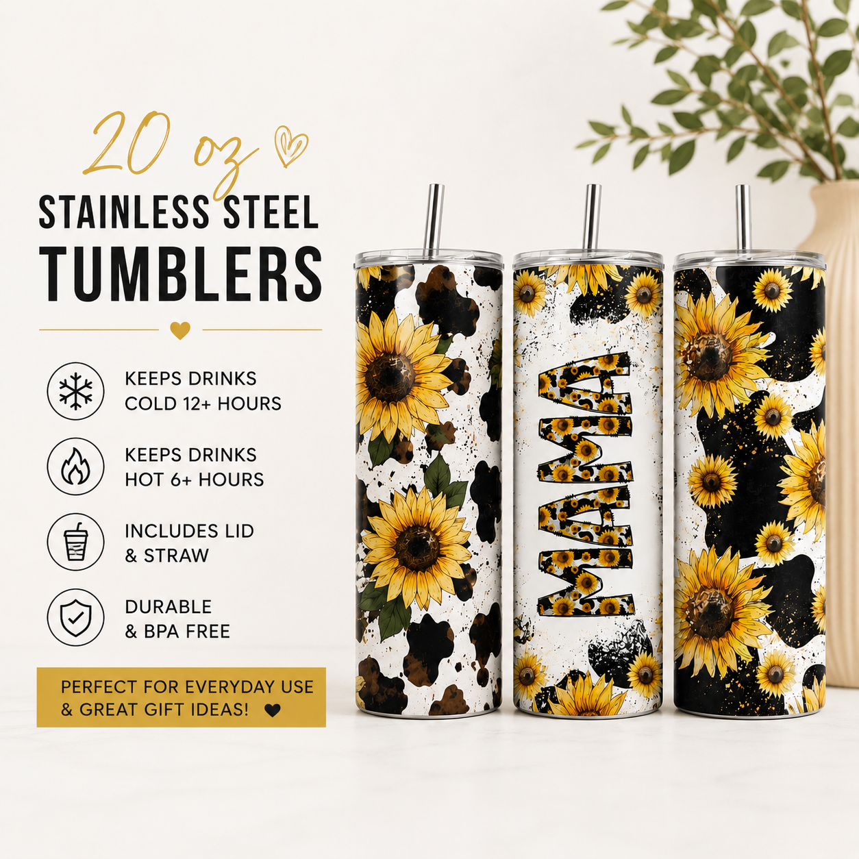 20 oz Stainless Steel Tumblers