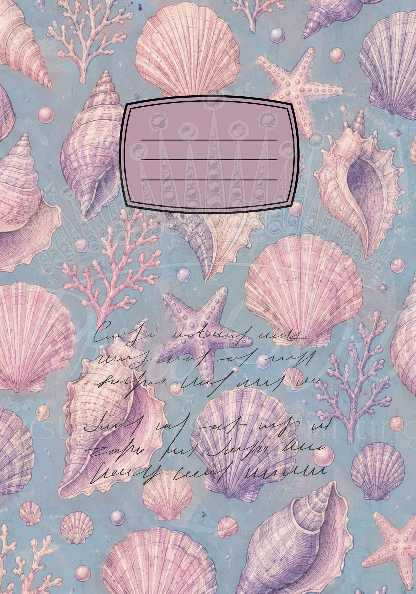 Vintage Seashell Composition Notebook Cover