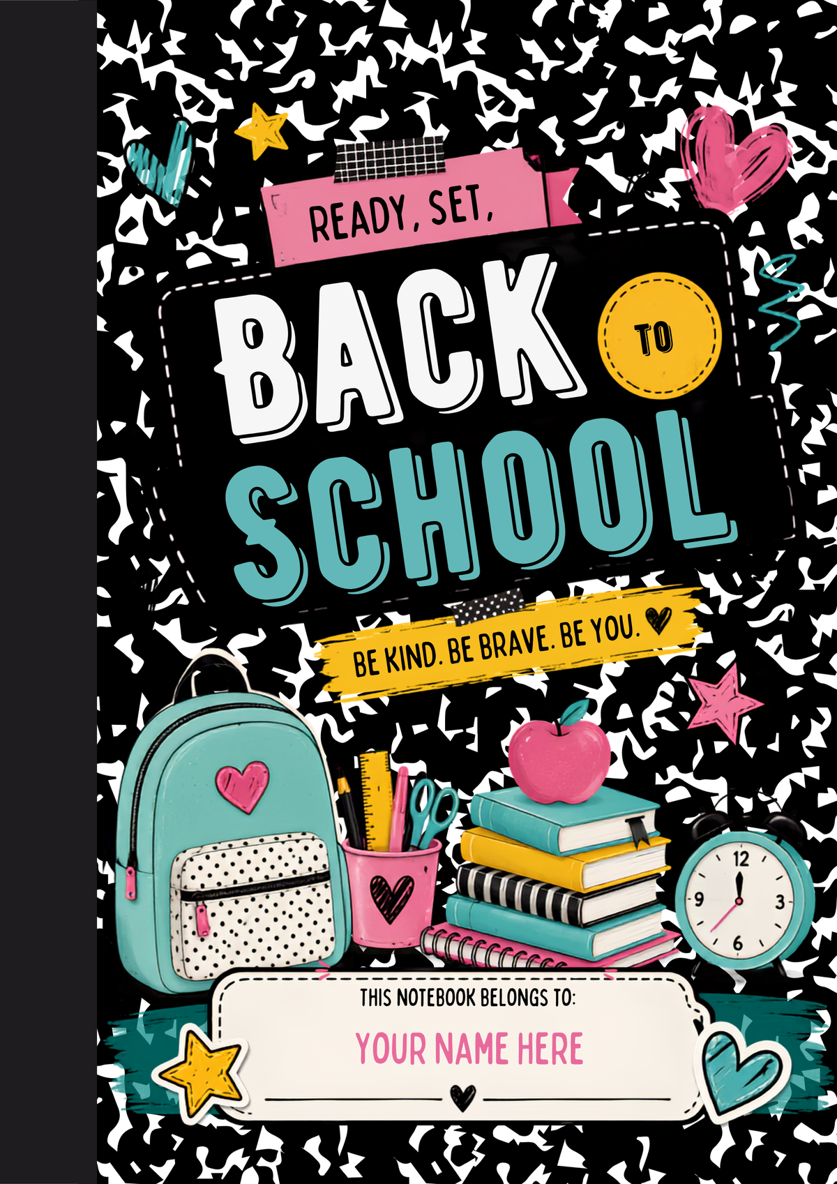 Back To School Custom Name Composition Notebook