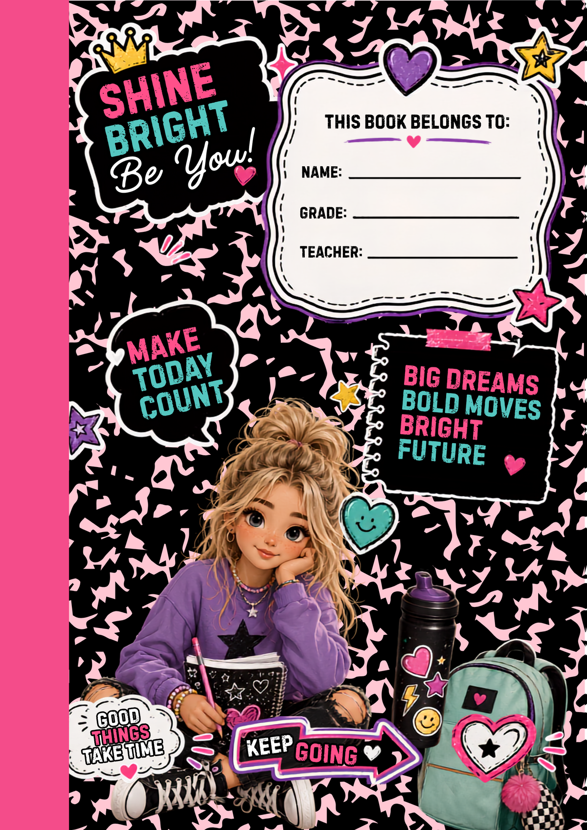 Make Today Count Custom Name Composition Notebook