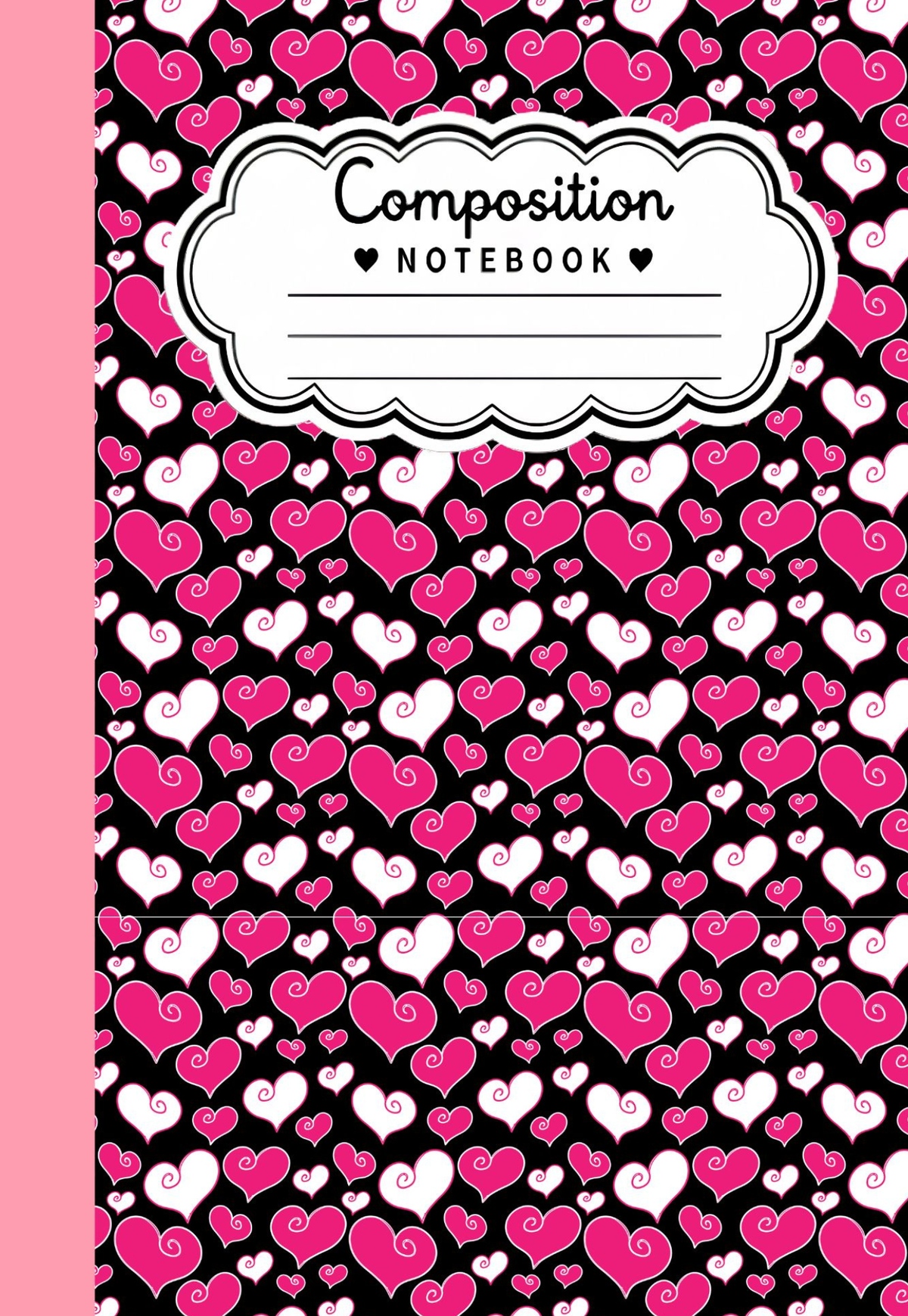 Cute Hearts Composition Notebook