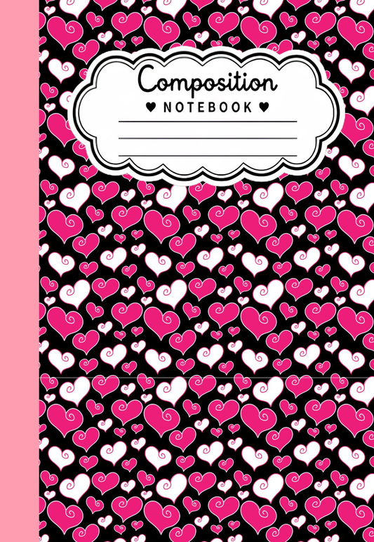 Cute Hearts Composition Notebook
