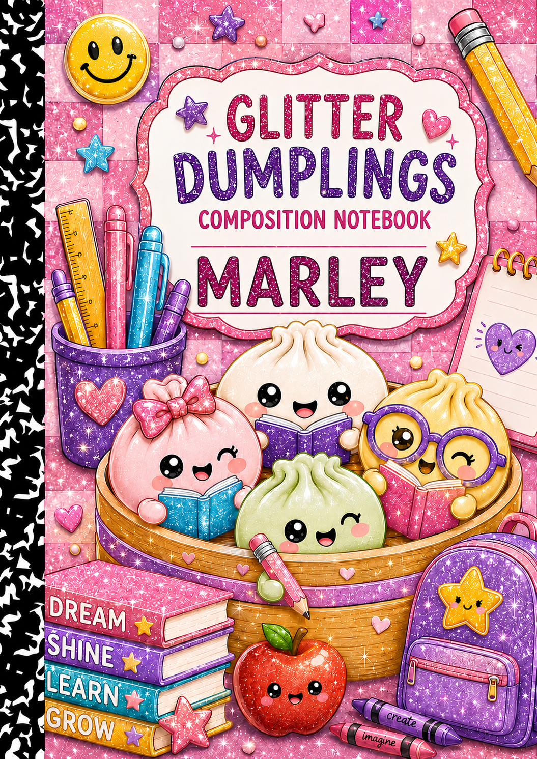 ✨ Glitter Dumplings Personalized Composition Notebook