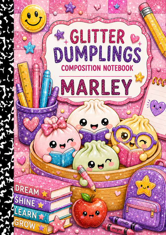 ✨ Glitter Dumplings Personalized Composition Notebook
