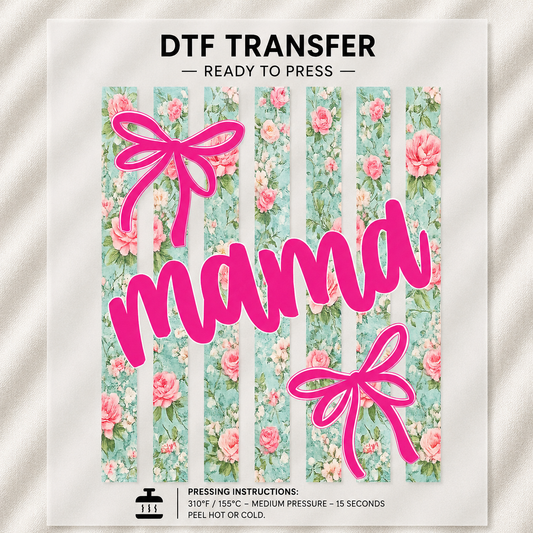 Preppy Mama Flowers Transfer