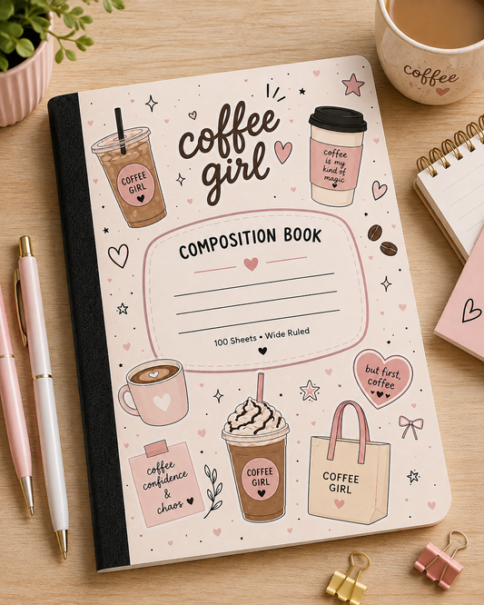 Coffee Girl Composition Notebook