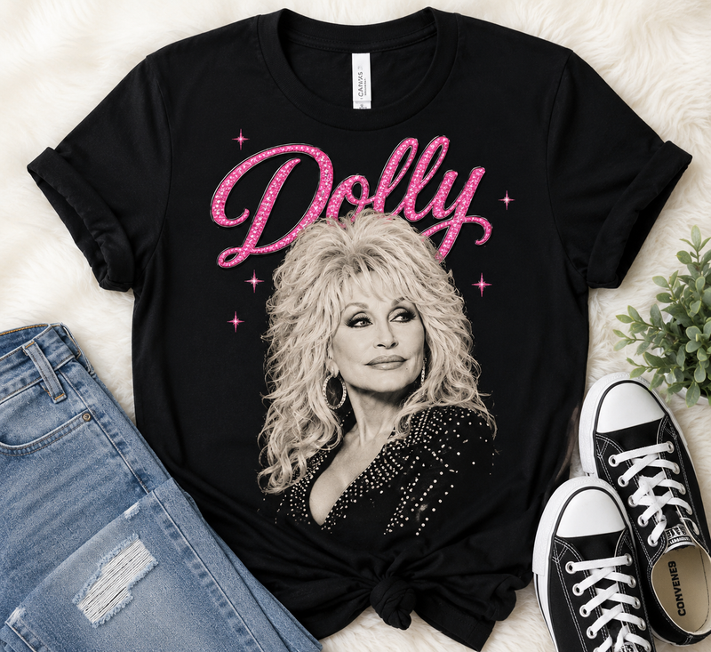 Dolly Parton Shirt | Pink & Black Country Music Graphic Tee