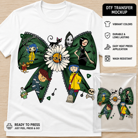 Coraline Bow DTF Transfer