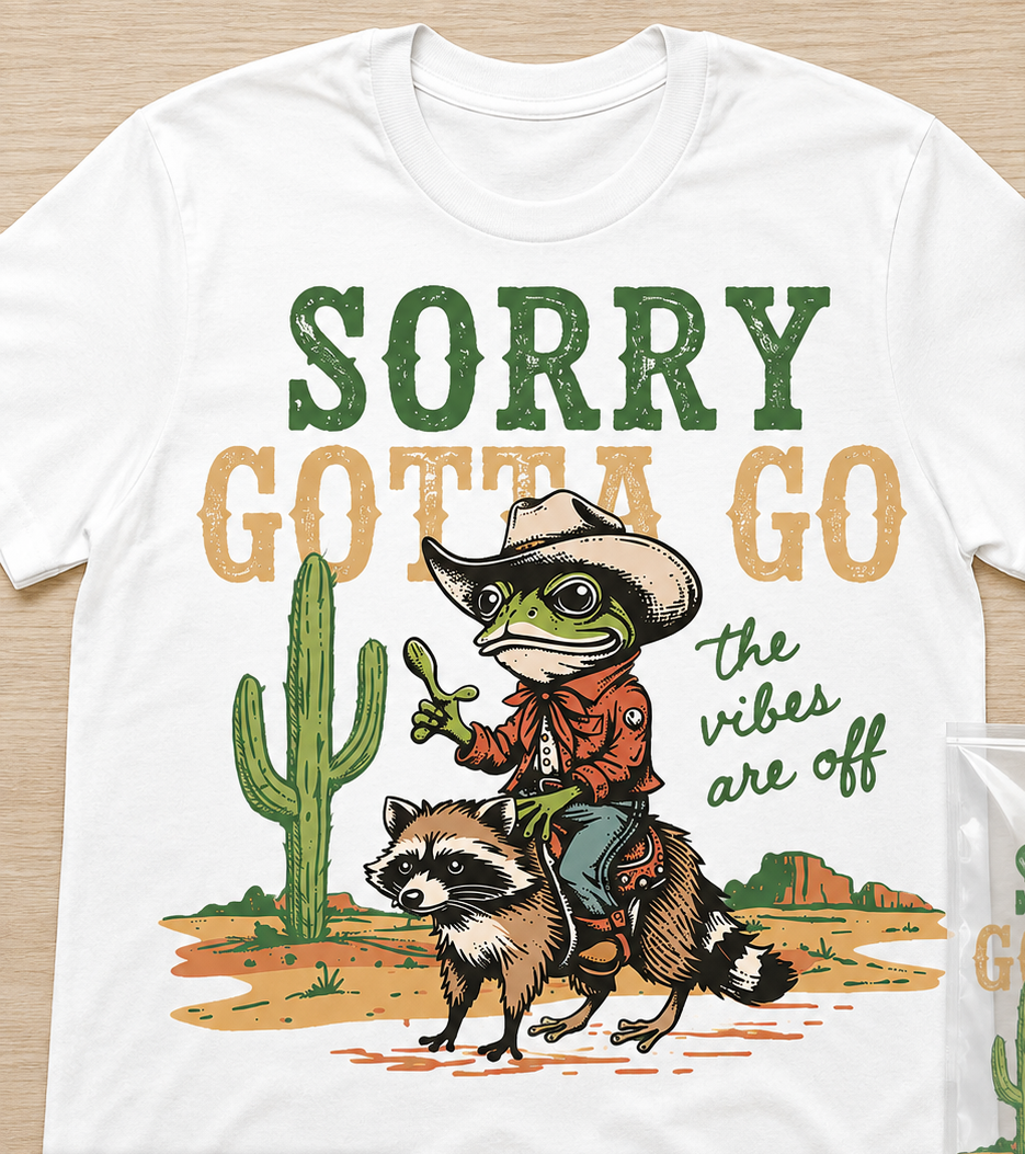 Sorry Gotta Go Frog T Shirt