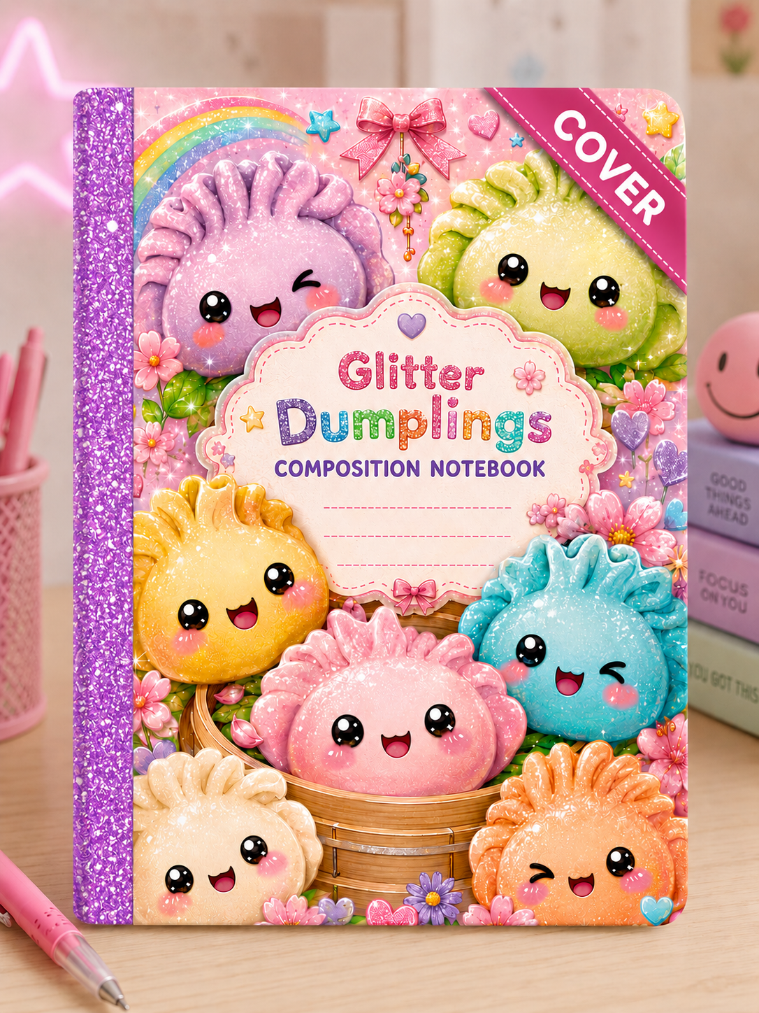 Glitter Dumpling Notebook Cover