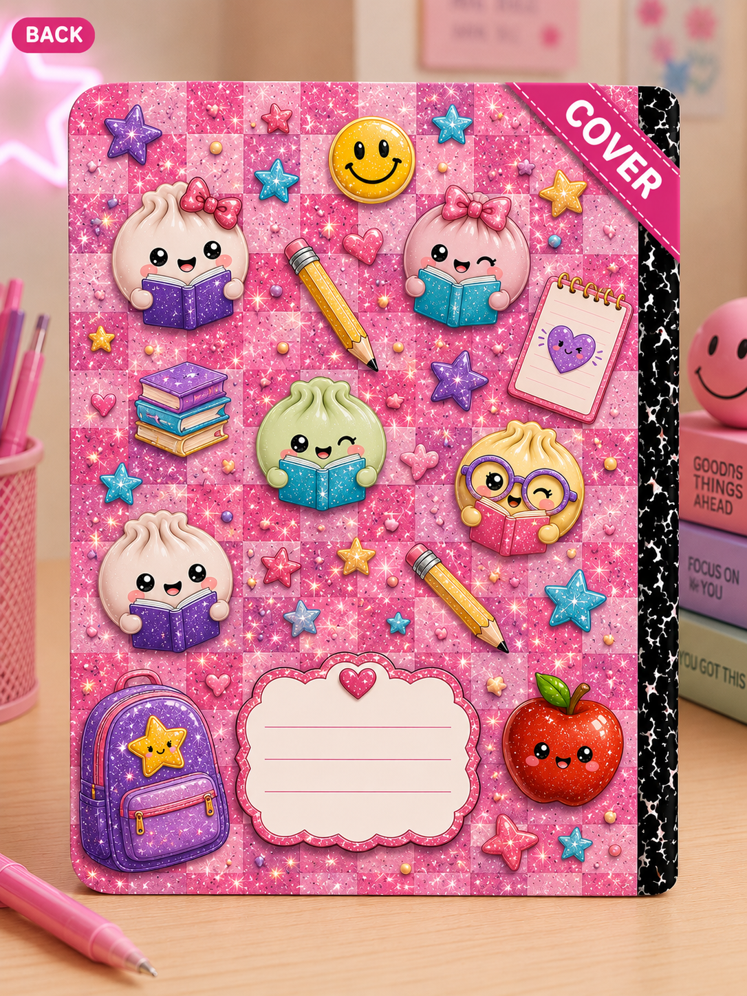 Glitter Dumpling Inspired Composition Notebook