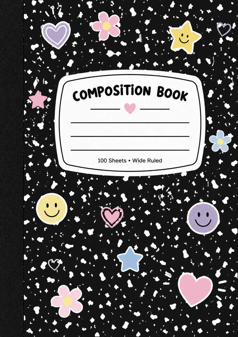 Stars and Smileys Composition Notebook