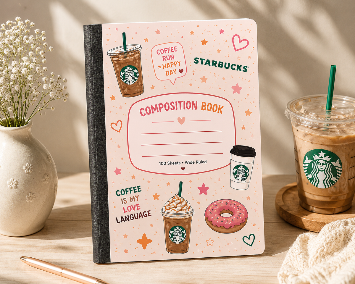 Starbucks Inspired Composition Notebook