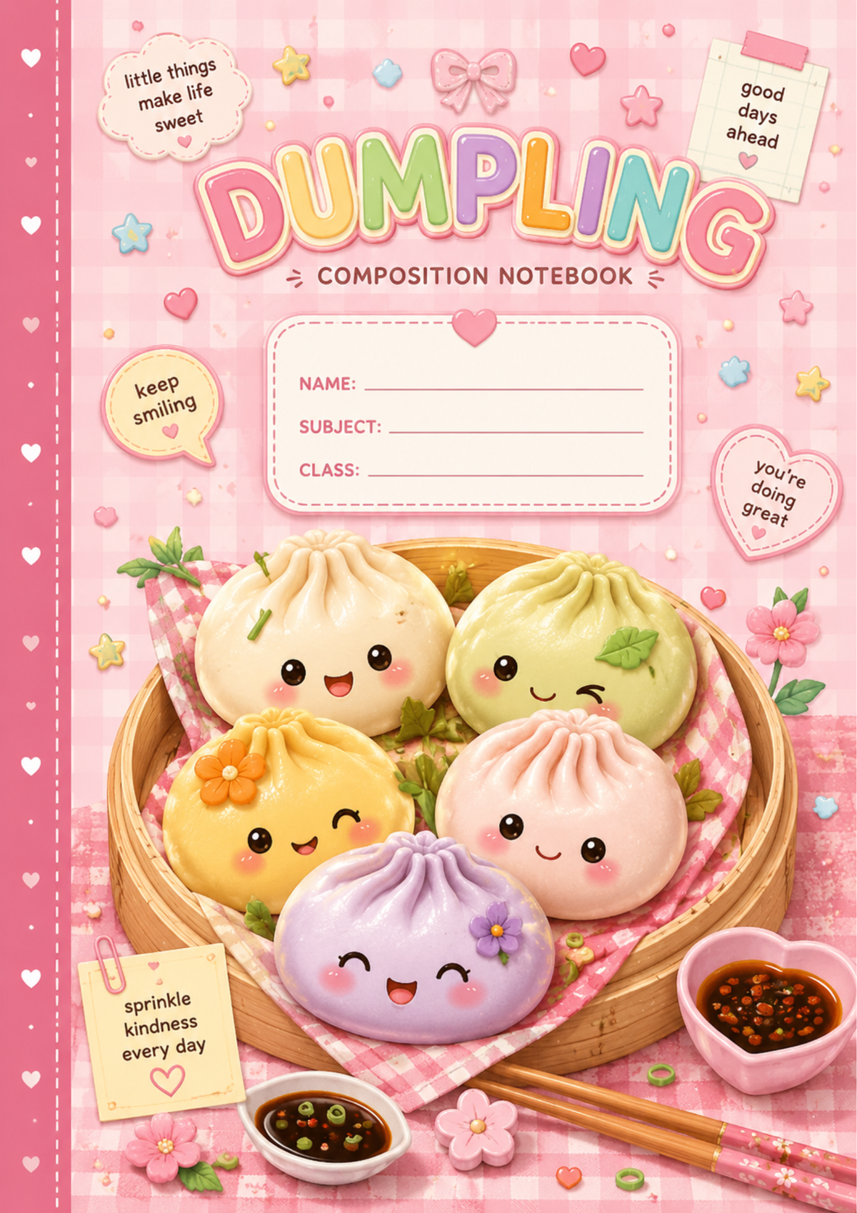 Glitter Dumpling Inspired Note Composition Notebook