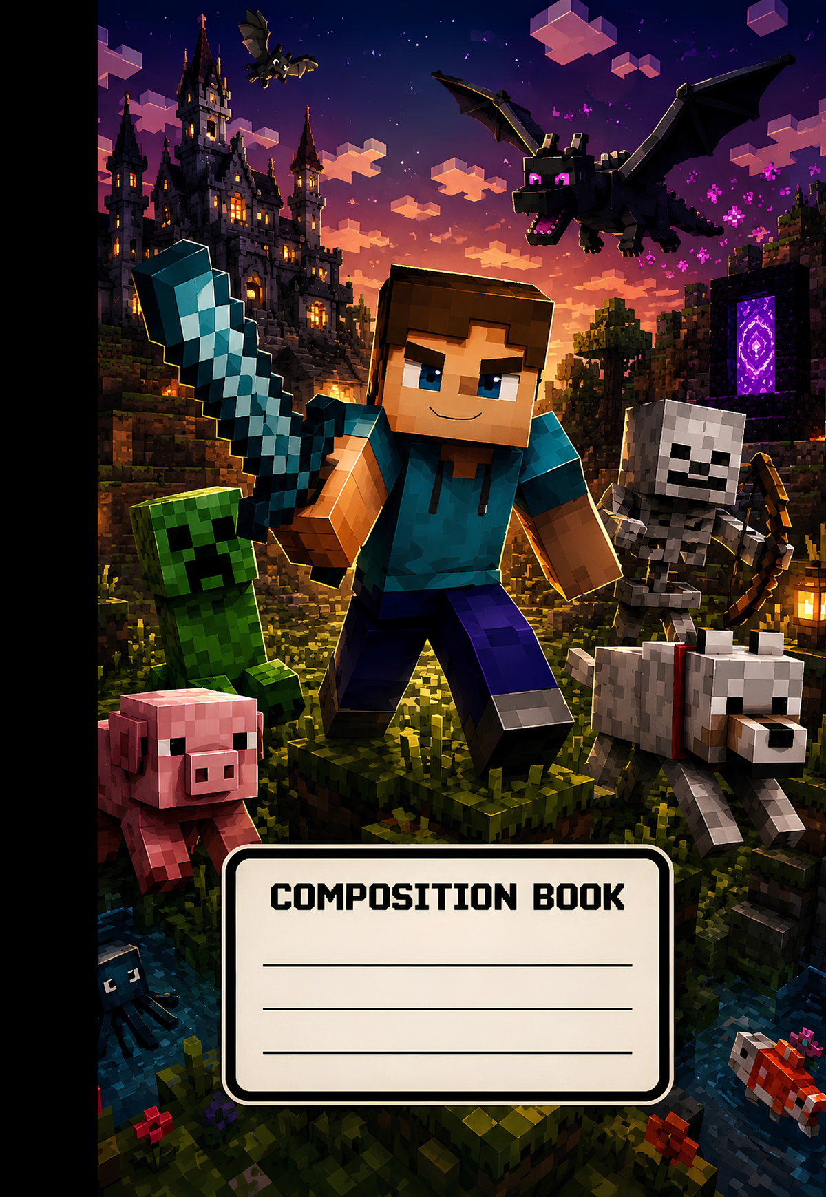 Minecraft Inspired Composition Notebook