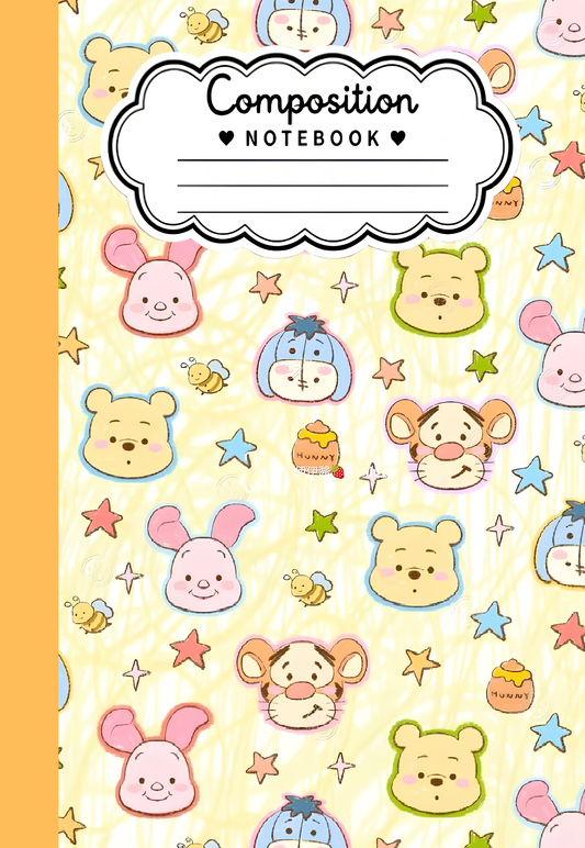 Pooh Character Inspired Composition Notebook