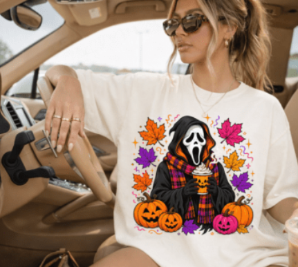 Ghost Leaves Fall T Shirt Transfer
