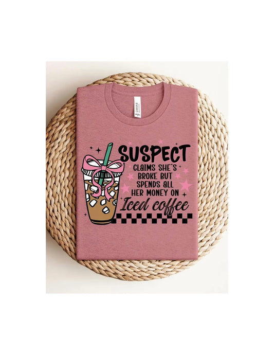 Suspect Iced Coffee T Shirt Transfer