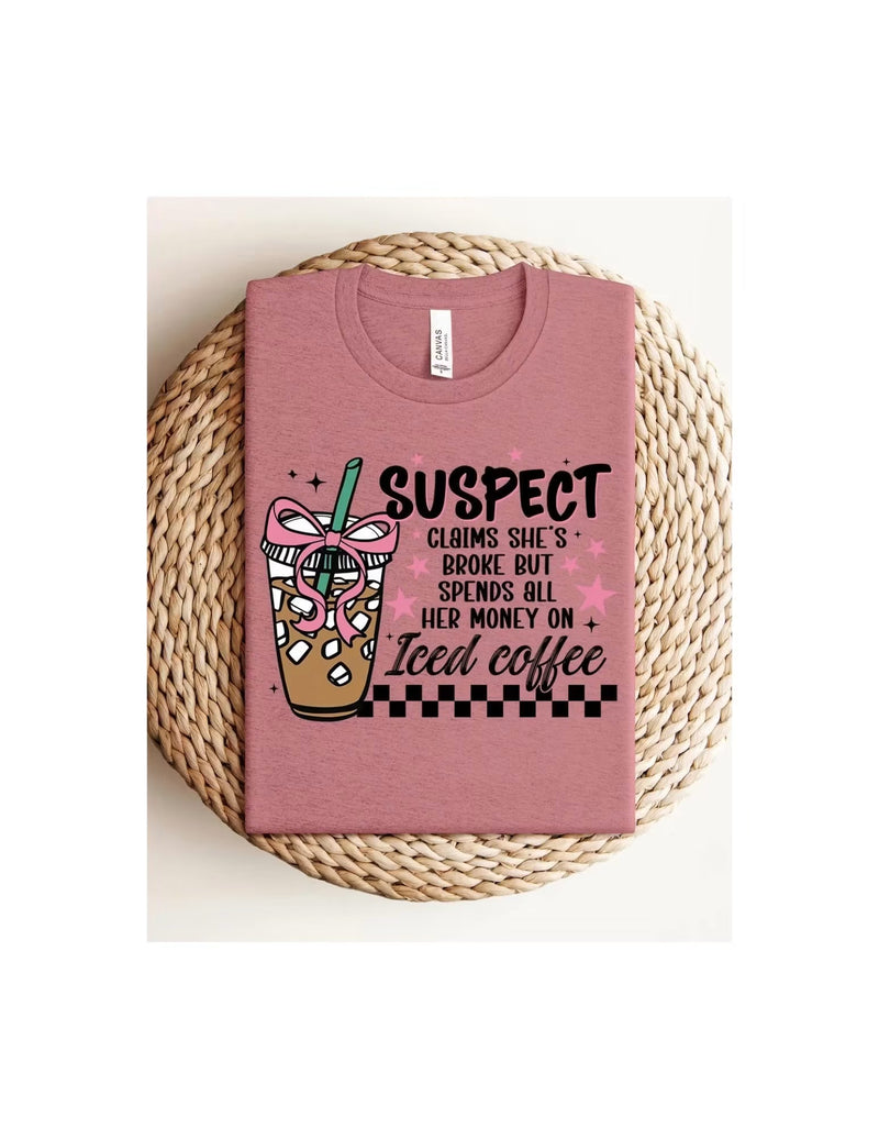 Suspect Iced Coffee T Shirt Transfer