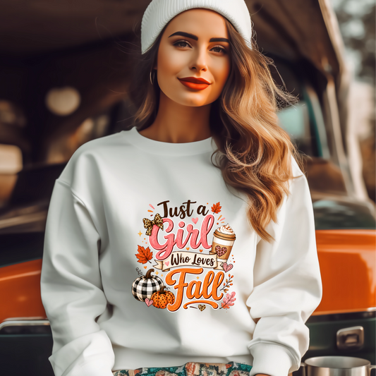 JUST A GIRL FALL T SHIRT TRANSFER