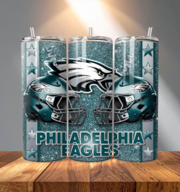 20 oz Straight Tumbler Transfer Football Eagles