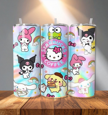 20 oz Straight Tumbler Transfer Kawaii kitty