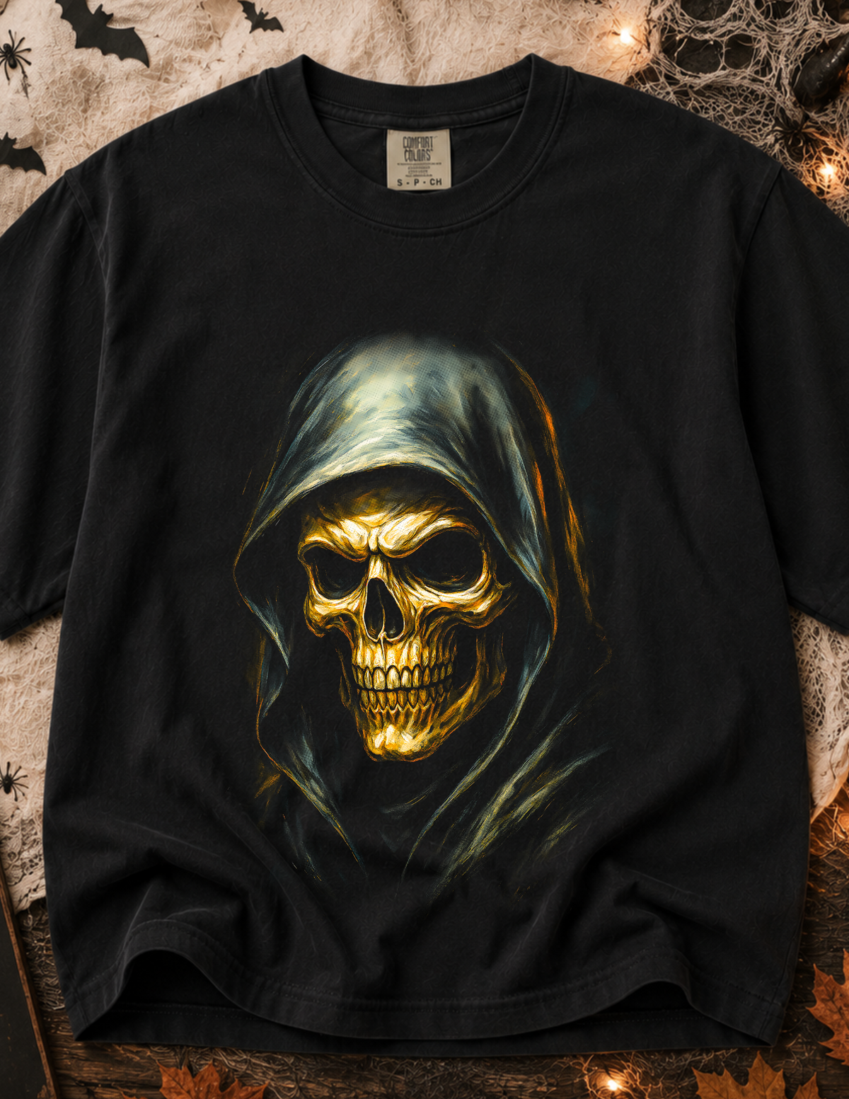 Hooded Skull Halloween T-Shirt