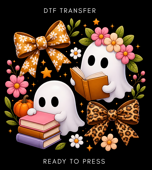 Cute Ghosts and Bows Transfer