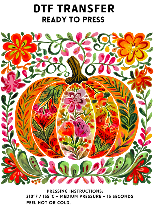 Floral Pumpkin Transfer