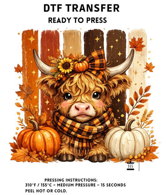 Preppy Highland Cow Transfer